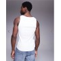 ASOS DESIGN essentials muscle fit vest in white rib
