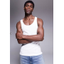 ASOS DESIGN essentials muscle fit vest in white rib