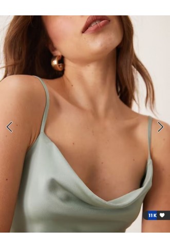 Vila satin cowl neck maxi dress in milieu green