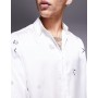 ASOS DESIGN boxy oversized satin shirt with embellishments in white