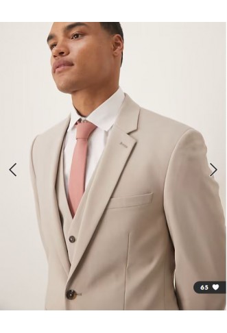 ASOS DESIGN skinny suit jacket in ecru