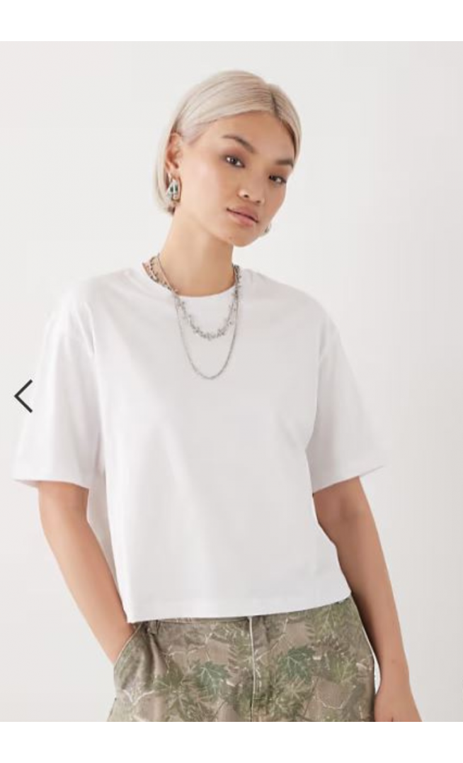 COLLUSION boxy short sleeve t-shirt in white
