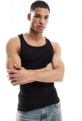 New Look muscle fit rib...