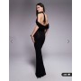 ASOS DESIGN draped cape halter maxi dress in black