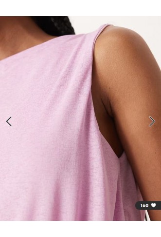 ASOS DESIGN mix & match mesh semi sheer bubble hem top in lilac