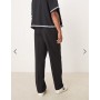 ASOS DESIGN smart wide leg trousers with front pleat in black