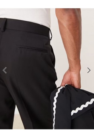 ASOS DESIGN smart wide leg trousers with front pleat in black