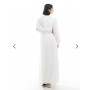 Vero Moda crinkle cotton blouson sleeve boho maxi dress in white