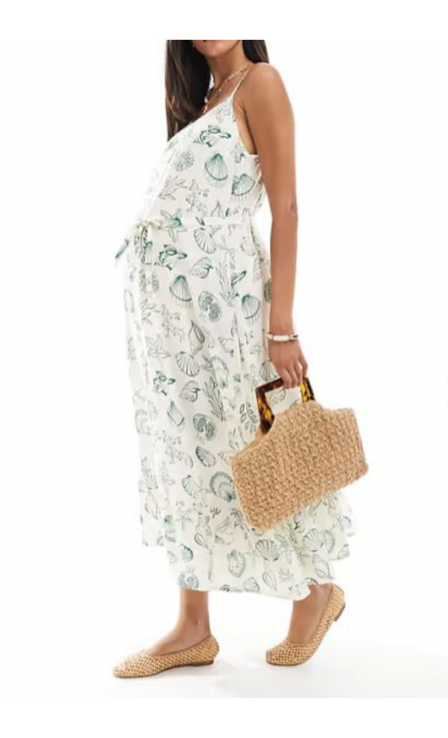 Vero Moda Maternity Easy cami ankle dress in conversational sea print