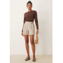 Abercrombie & Fitch long sleeve top with slash neck in brown
