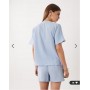 JDY short sleeve tie front cheesecloth shirt co-ord in light blue