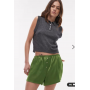 Topshop satin knicker short with buttons in green