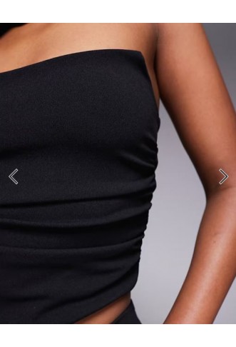 ASOS DESIGN co-ord bandeau top with scarf neck detail in black