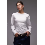 ASOS DESIGN long sleeve corset t-shirt with tie back lace up detail in white