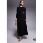 ASOS DESIGN textured ribbed long sleeve ruched front maxi dress in black