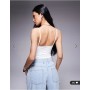 ASOS DESIGN Sculpting cropped cami top in white