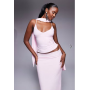 Fashionkilla double sculpted slinky scarf detail cami top co-ord in pink