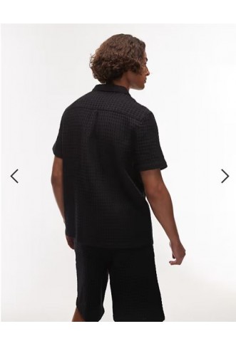 Topman textured grid check co-ord in black