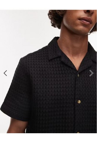 Topman textured grid check co-ord in black