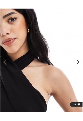 TFNC crepe halter neck maxi dress with thigh split in black