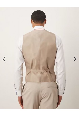 ASOS DESIGN skinny suit waistcoat in ecru