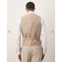 ASOS DESIGN skinny suit waistcoat in ecru