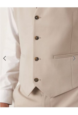 ASOS DESIGN skinny suit waistcoat in ecru