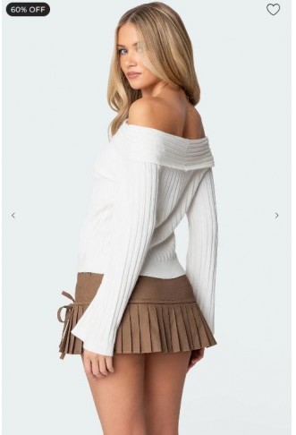 Brandy Fold Over Ribbed Sweater