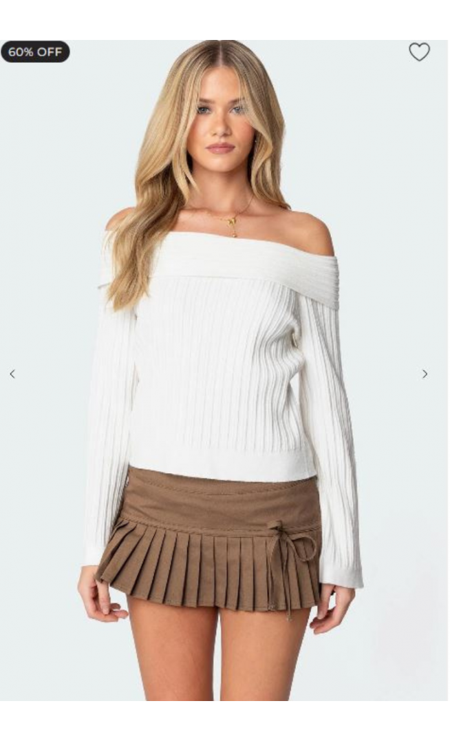 Brandy Fold Over Ribbed Sweater