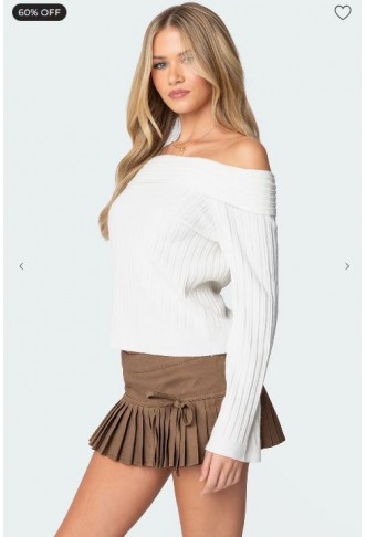 Brandy Fold Over Ribbed Sweater