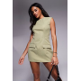 Missyempire tailored pocket detail sleeveless mini dress in sage