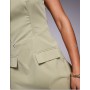 Missyempire tailored pocket detail sleeveless mini dress in sage