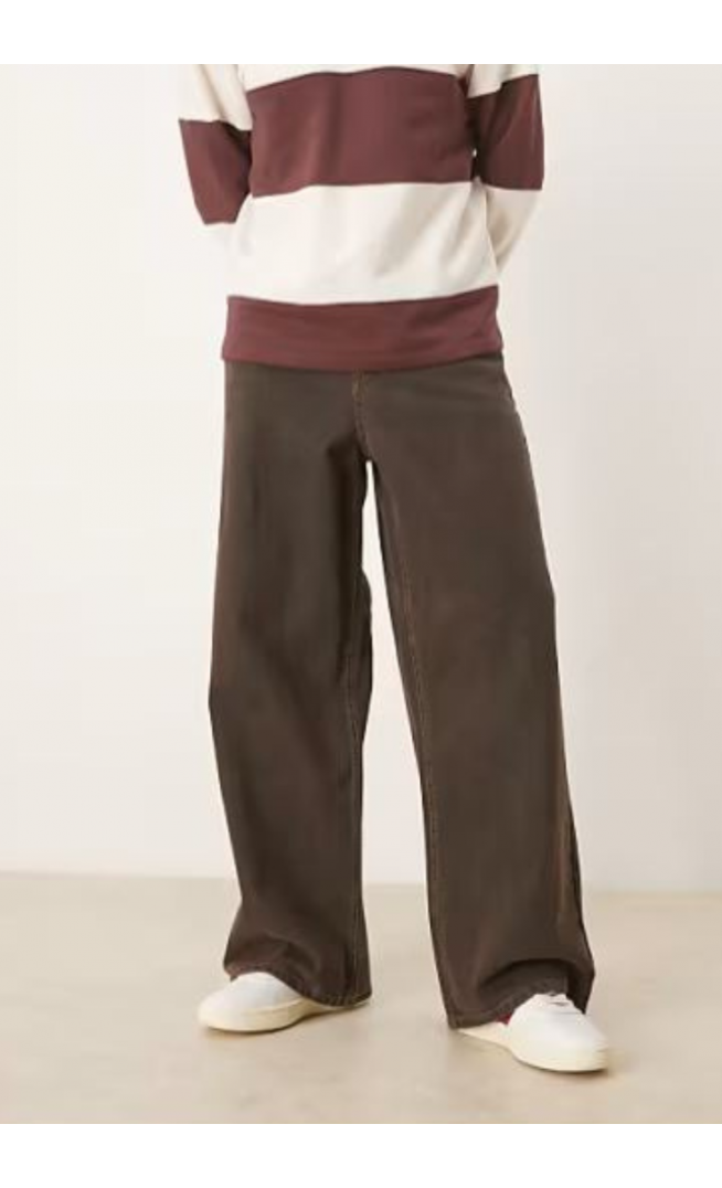 ASOS DESIGN loose jeans in tinted brown wash