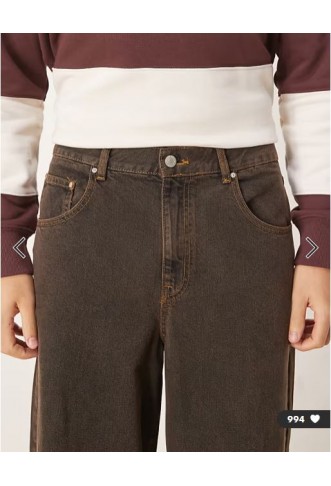 ASOS DESIGN loose jeans in tinted brown wash