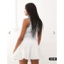 Reclaimed Vintage dropped waist tiered ruffle skirt in ivory