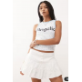 Reclaimed Vintage dropped waist tiered ruffle skirt in ivory