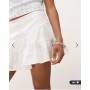 Reclaimed Vintage dropped waist tiered ruffle skirt in ivory