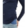Vero Moda Maternity textured ruched long sleeve top in navy