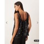 ASOS DESIGN satin tie shoulder cami top in polka dot