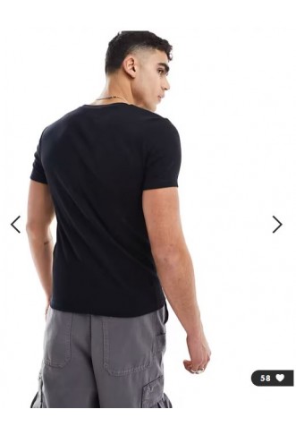 ASOS DESIGN essentials muscle fit t-shirt in black rib