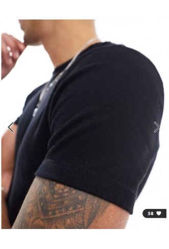 ASOS DESIGN essentials muscle fit t-shirt in black rib