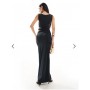 ASOS DESIGN sleeveless cut out waist maxi dress in black