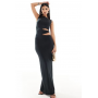 ASOS DESIGN sleeveless cut out waist maxi dress in black