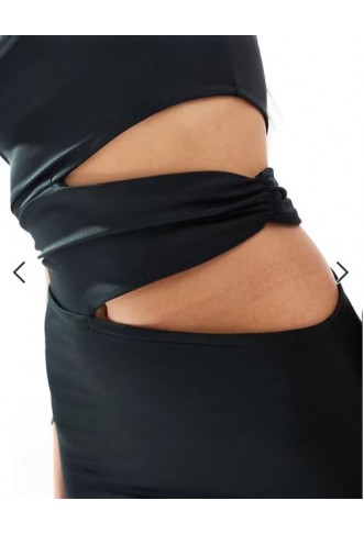 ASOS DESIGN sleeveless cut out waist maxi dress in black