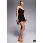 Missyempire double layered slinky scoop neck cami mini dress in black