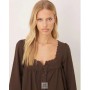 Women’s ASOS DESIGN cotton lace trim long sleeve babydoll mini dress in chocolate