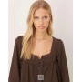 Women’s ASOS DESIGN cotton lace trim long sleeve babydoll mini dress in chocolate