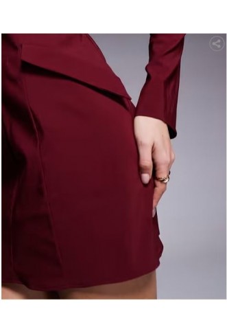 ASOS DESIGN Bengaline Long Sleeve Mini Dress with Pocket Detail