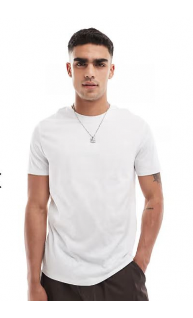 ASOS DESIGN essential crew neck t-shirt in white marl
