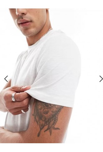 ASOS DESIGN essential crew neck t-shirt in white marl
